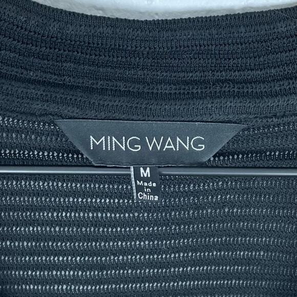 Ming Wang Black Yellow Stripe Single Clasp Cardigan Jacket Size Medium - Picture 4 of 4